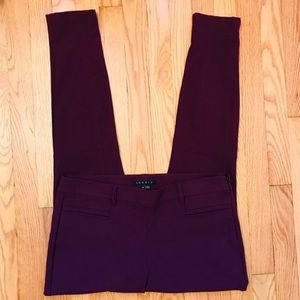 Theory “Junius” pants in plum / burgundy